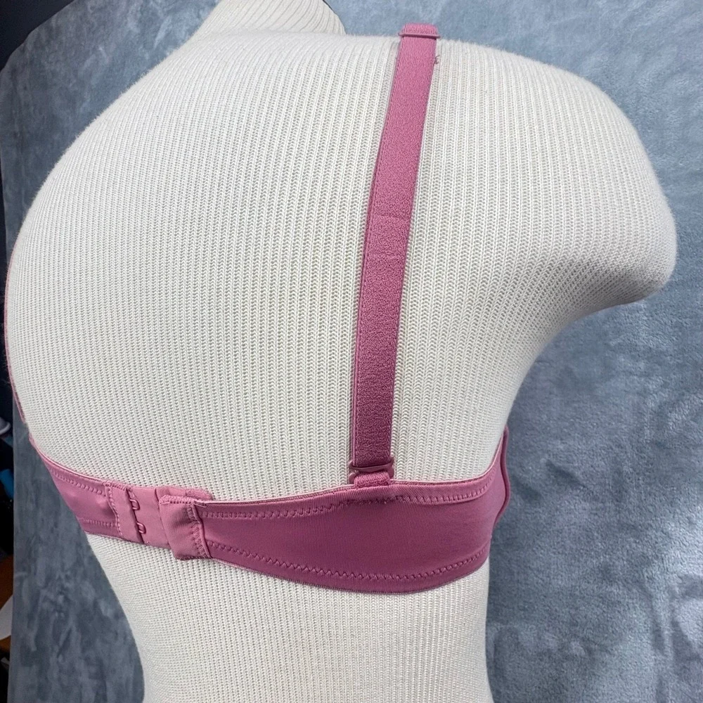 PINK Victoria's Secret Wear Everywhere Wireless Push Up Bra 34D Rose Pink Lounge - Picture 4 of 8